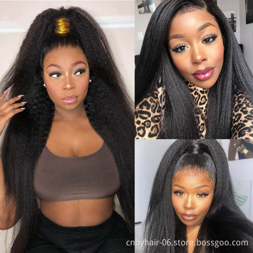WeKeSi Hair hd lace kinky straight frontal 13x6 lace front wig,high grade kinky straight human hair full lace wig